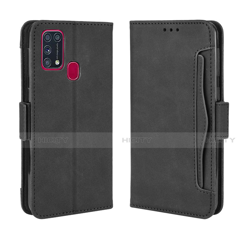 Funda de Cuero Cartera con Soporte Carcasa L10 para Samsung Galaxy M21s Negro