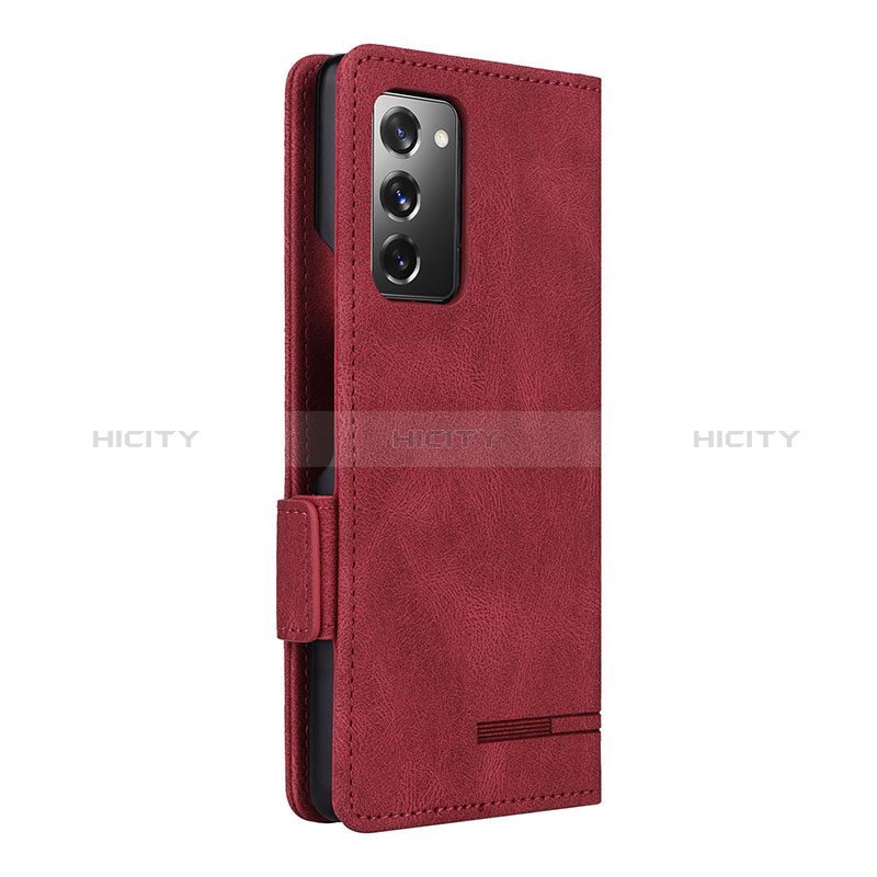 Funda de Cuero Cartera con Soporte Carcasa L10Z para Samsung Galaxy Z Fold2 5G Rojo