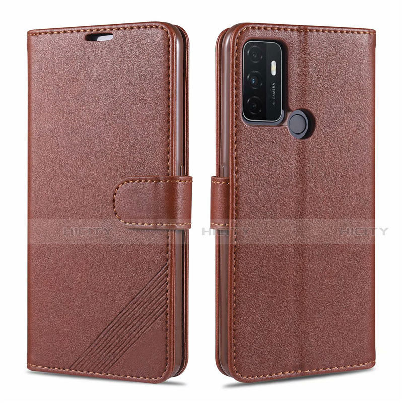 Funda de Cuero Cartera con Soporte Carcasa L11 para Oppo A32 Marron