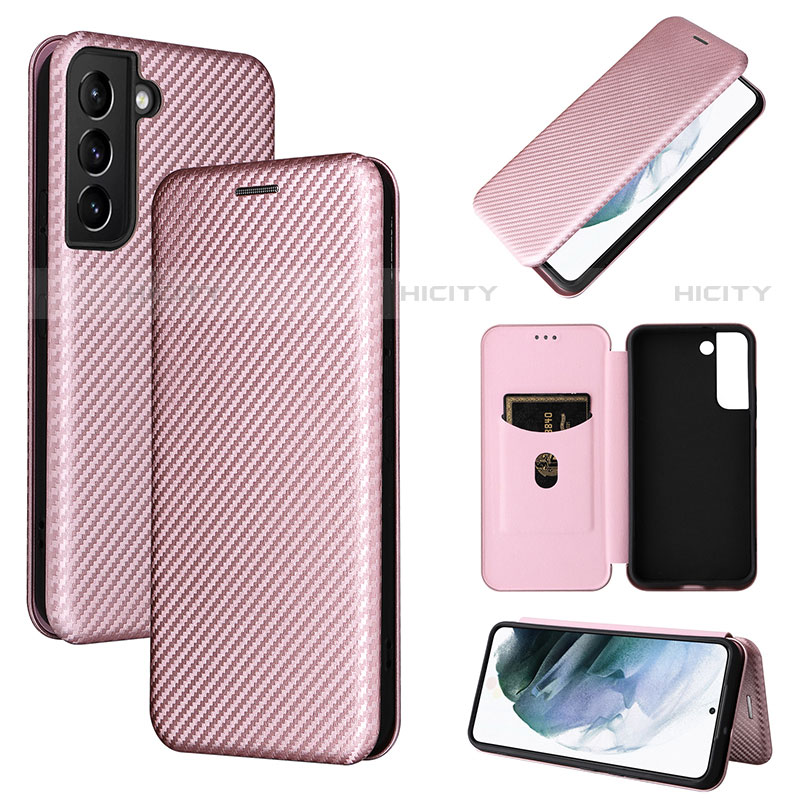 Funda de Cuero Cartera con Soporte Carcasa L11Z para Samsung Galaxy S23 5G Oro Rosa