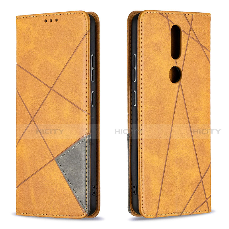 Funda de Cuero Cartera con Soporte Carcasa L12 para Nokia 2.4 Amarillo