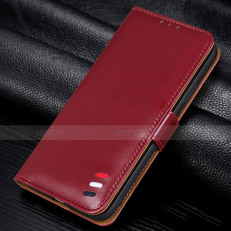Funda de Cuero Cartera con Soporte Carcasa L12 para Samsung Galaxy M21s Rojo Rosa
