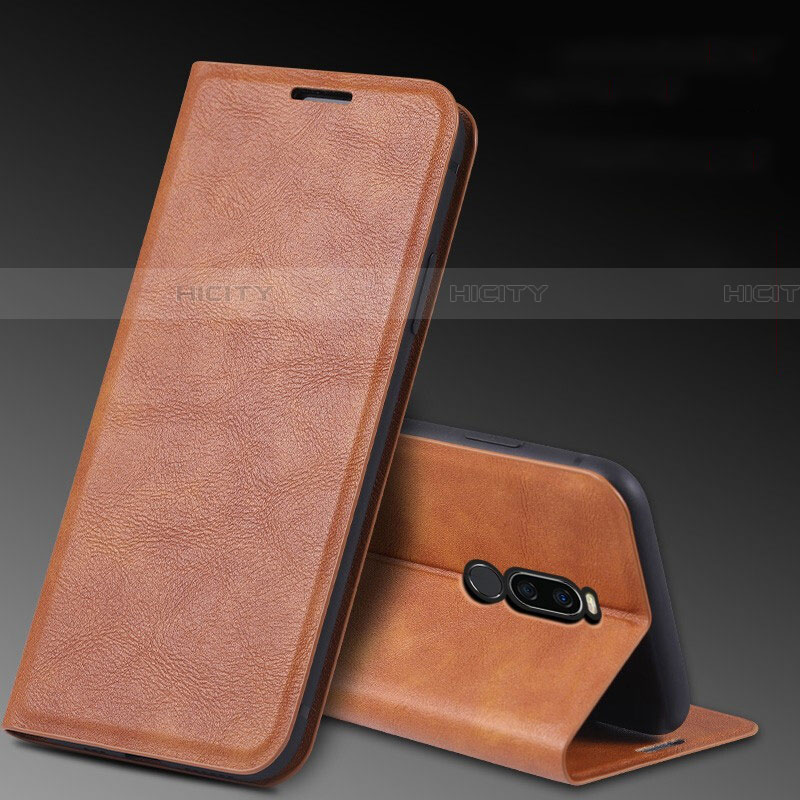 Funda de Cuero Cartera con Soporte Carcasa L12 para Xiaomi Redmi 8 Marron