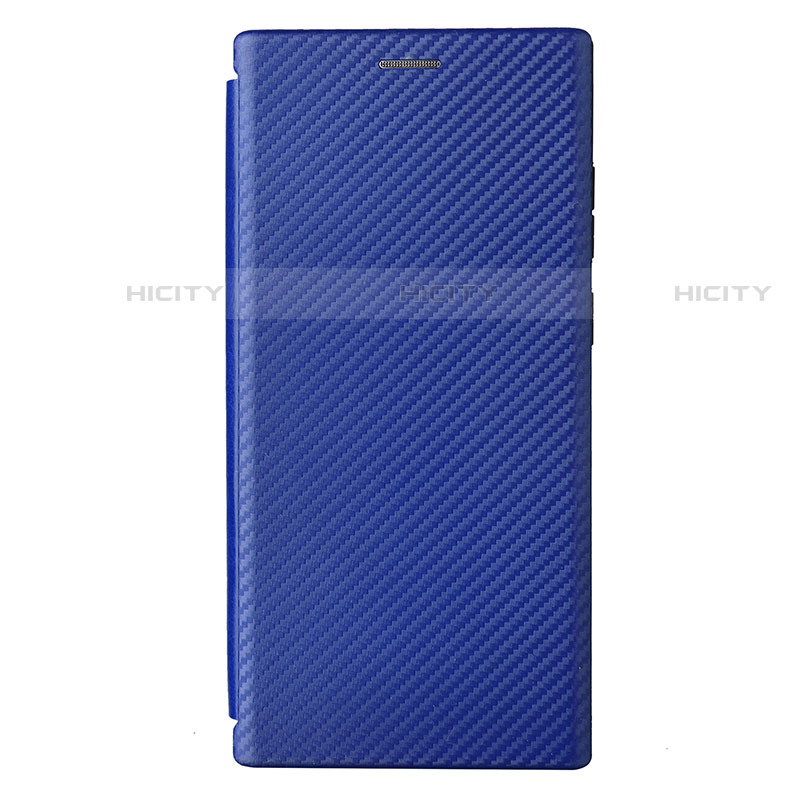 Funda de Cuero Cartera con Soporte Carcasa L12Z para Samsung Galaxy S21 Ultra 5G Azul