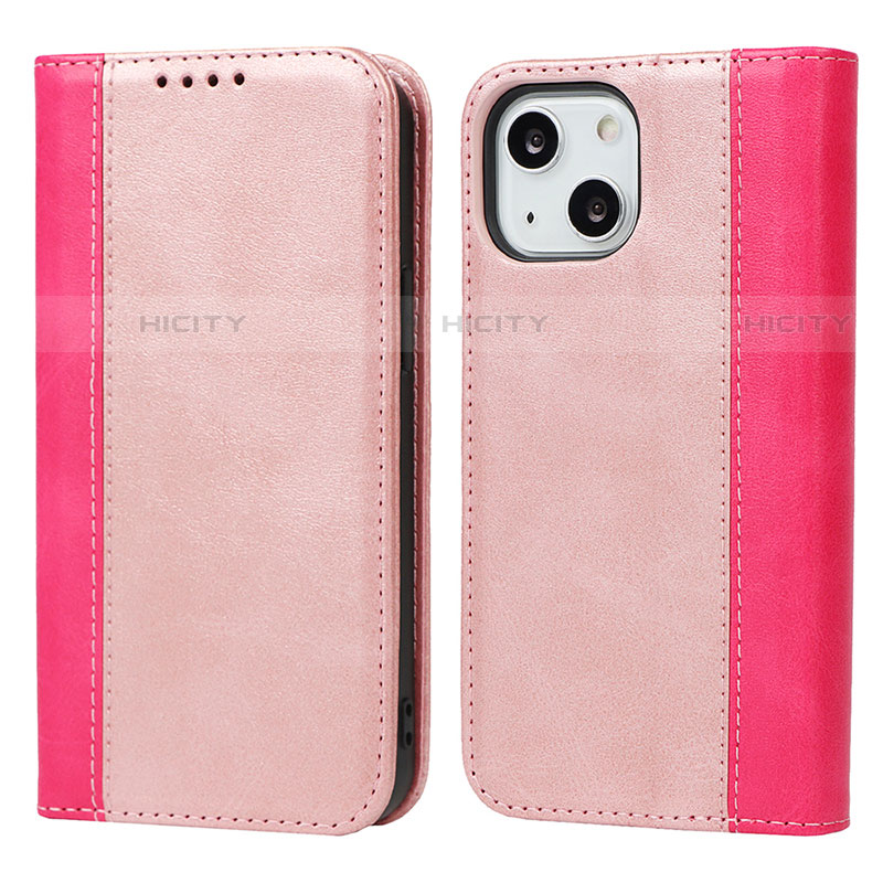 Funda de Cuero Cartera con Soporte Carcasa L13 para Apple iPhone 13 Oro Rosa