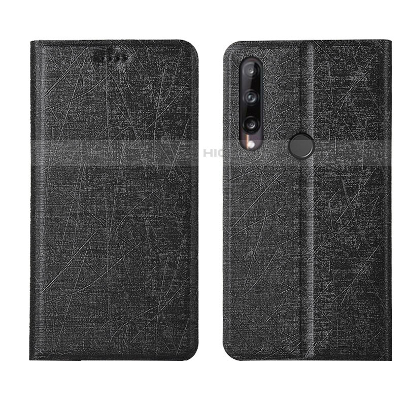 Funda de Cuero Cartera con Soporte Carcasa L15 para Huawei Y7p Negro