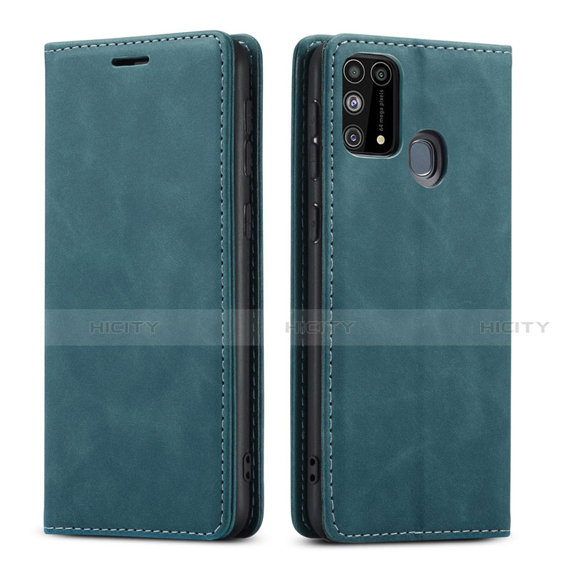 Funda de Cuero Cartera con Soporte Carcasa L15 para Samsung Galaxy M21s Verde