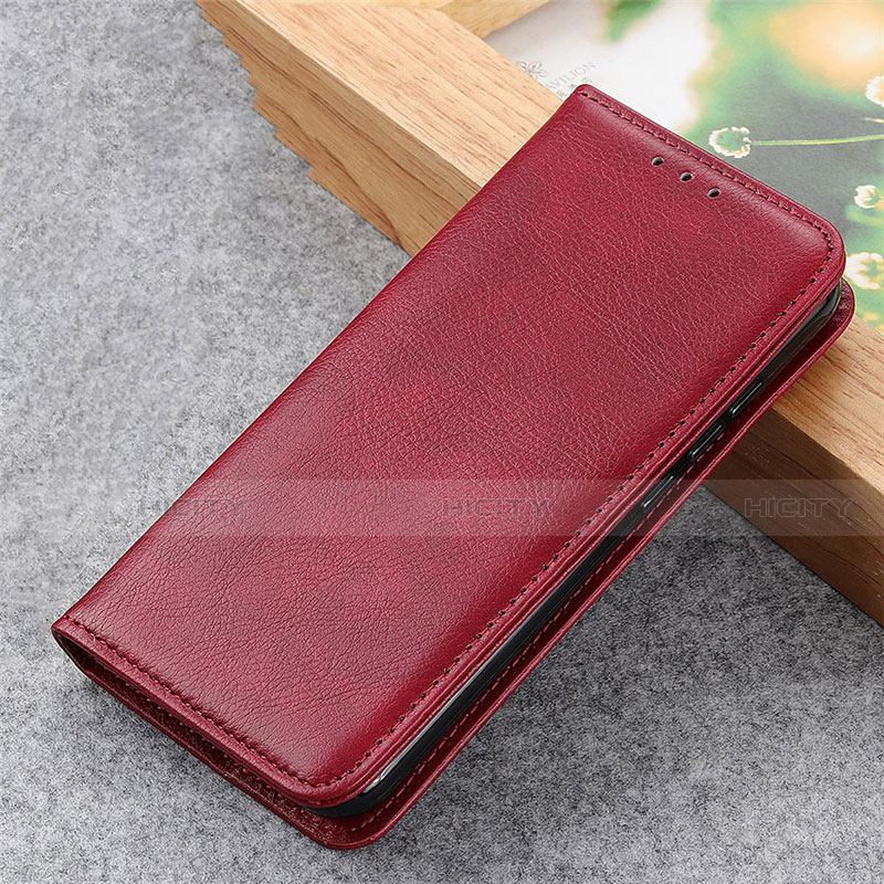 Funda de Cuero Cartera con Soporte Carcasa L16 para Oppo Reno5 Pro 5G Rojo