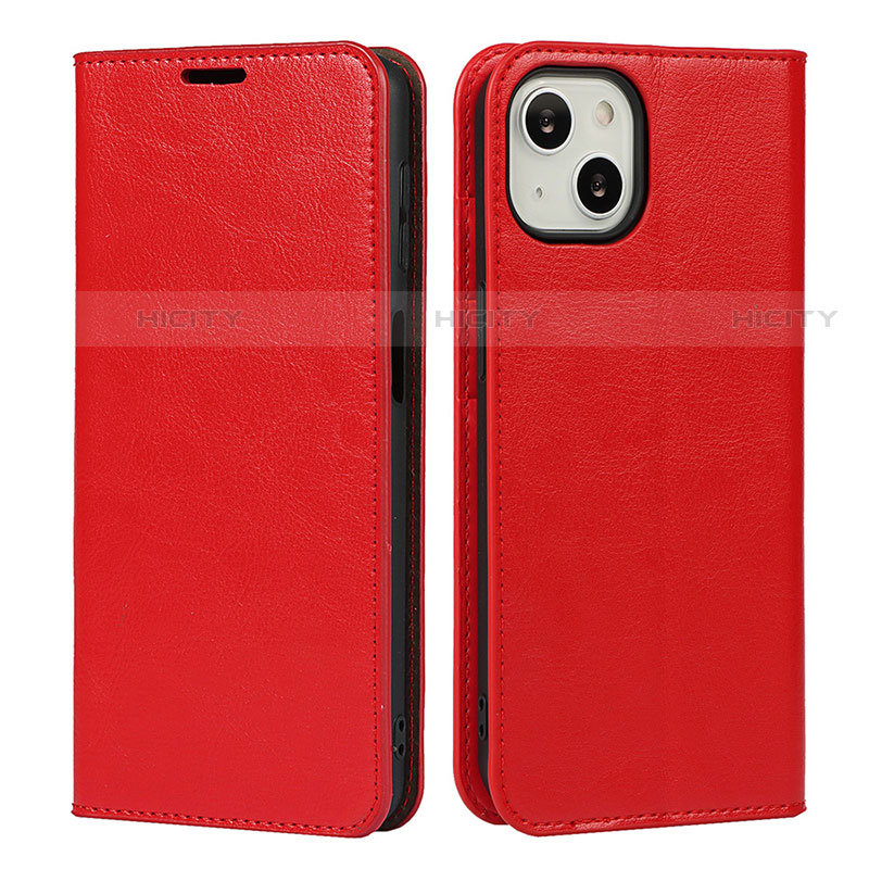 Funda de Cuero Cartera con Soporte Carcasa L17 para Apple iPhone 13 Mini Rojo