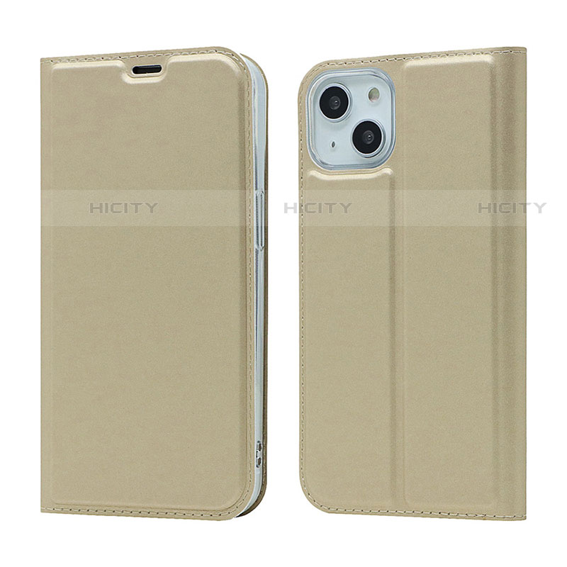 Funda de Cuero Cartera con Soporte Carcasa L18 para Apple iPhone 13 Mini Oro