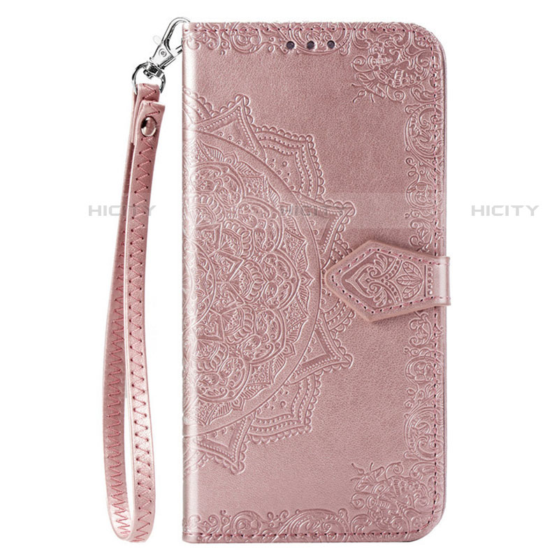 Funda de Cuero Cartera con Soporte Carcasa L18 para Huawei Y7p Oro Rosa