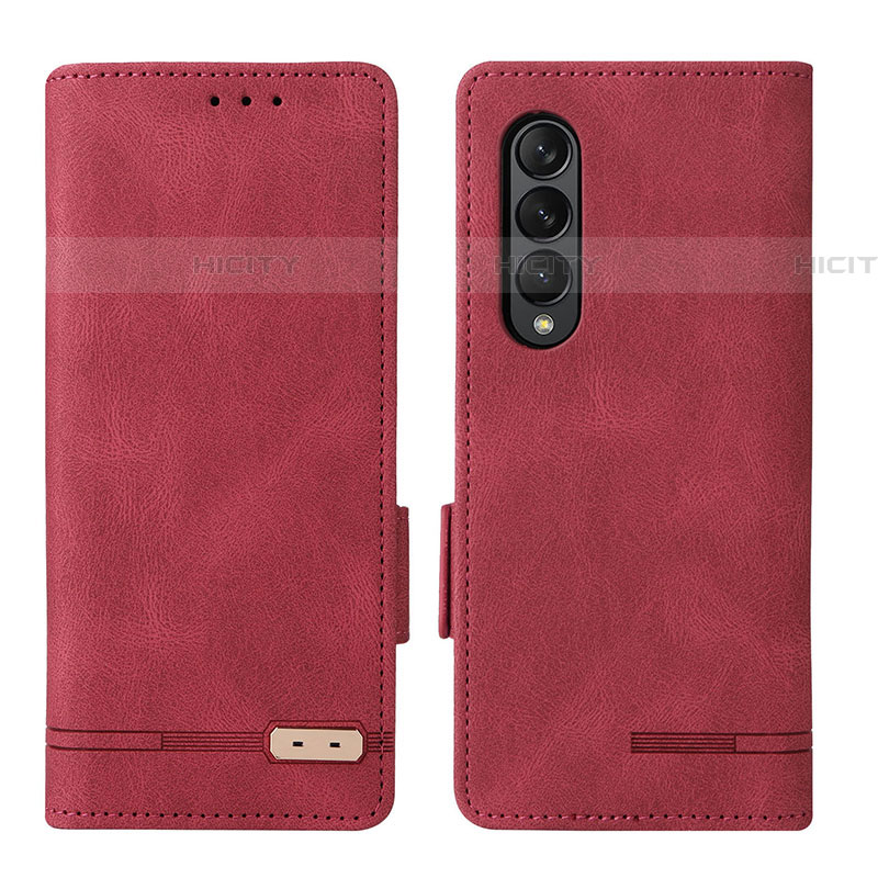 Funda de Cuero Cartera con Soporte Carcasa L18Z para Samsung Galaxy Z Fold4 5G Rojo