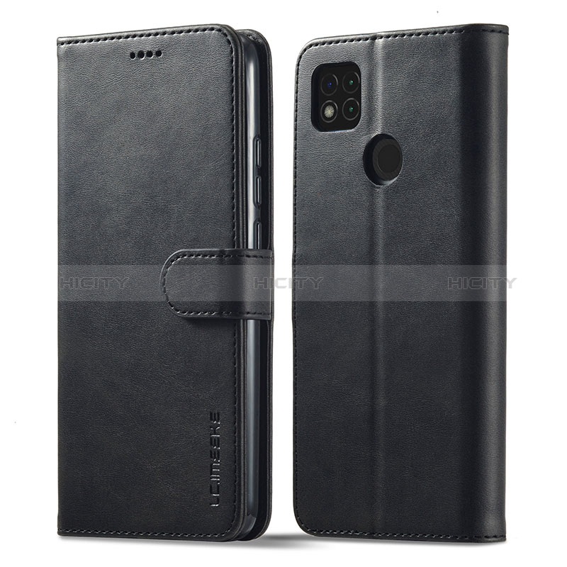 Funda de Cuero Cartera con Soporte Carcasa LC1 para Xiaomi POCO C3 Negro