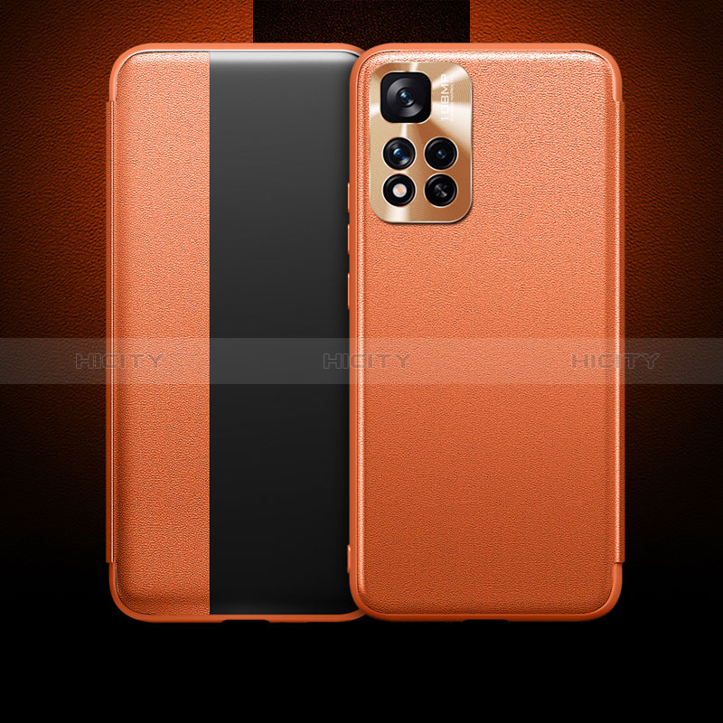 Funda de Cuero Cartera con Soporte Carcasa LF1 para Xiaomi Poco X4 NFC Naranja