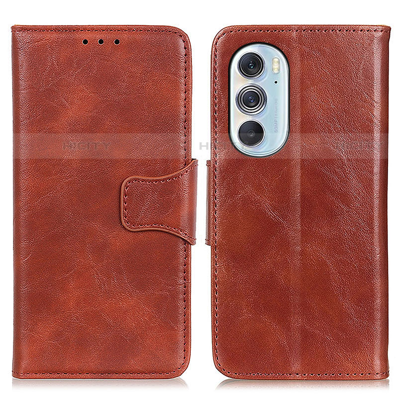 Funda de Cuero Cartera con Soporte Carcasa M02L para Motorola Moto Edge Plus (2022) 5G Marron