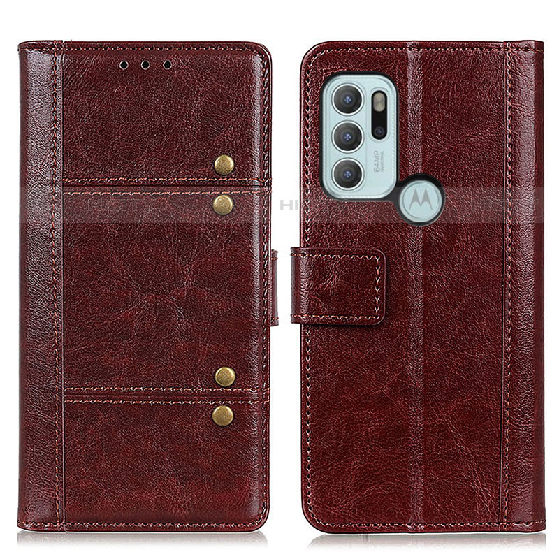 Funda de Cuero Cartera con Soporte Carcasa M06L para Motorola Moto G60s Marron