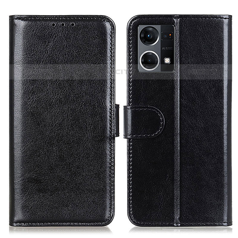 Funda de Cuero Cartera con Soporte Carcasa M07L para Oppo Reno7 4G Negro