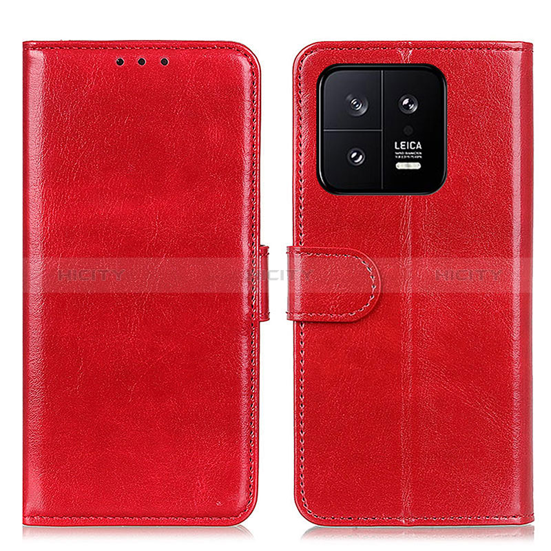 Funda de Cuero Cartera con Soporte Carcasa M07L para Xiaomi Mi 13 5G Rojo