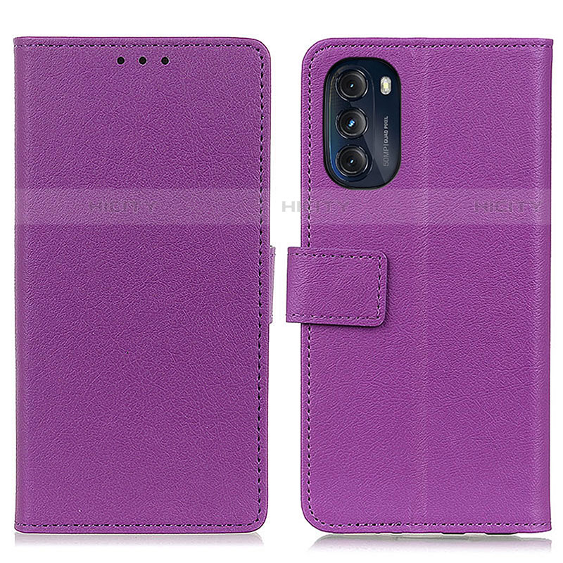 Funda de Cuero Cartera con Soporte Carcasa M08L para Motorola Moto G 5G (2022) Morado