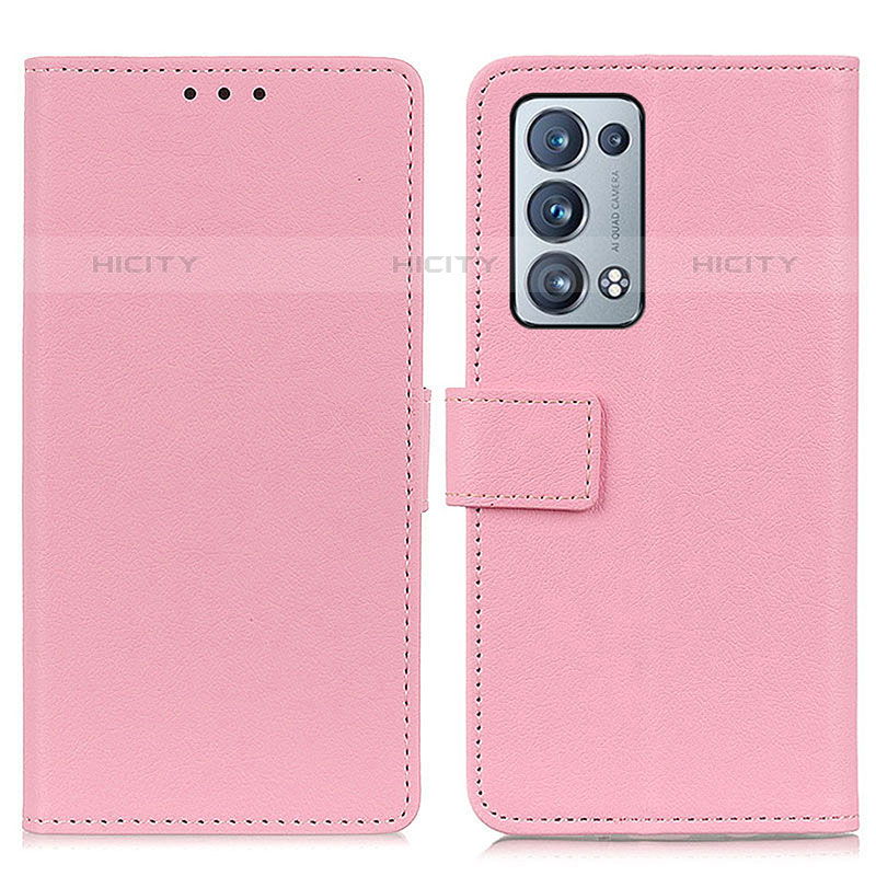 Funda de Cuero Cartera con Soporte Carcasa M08L para Oppo Reno6 Pro 5G Rosa