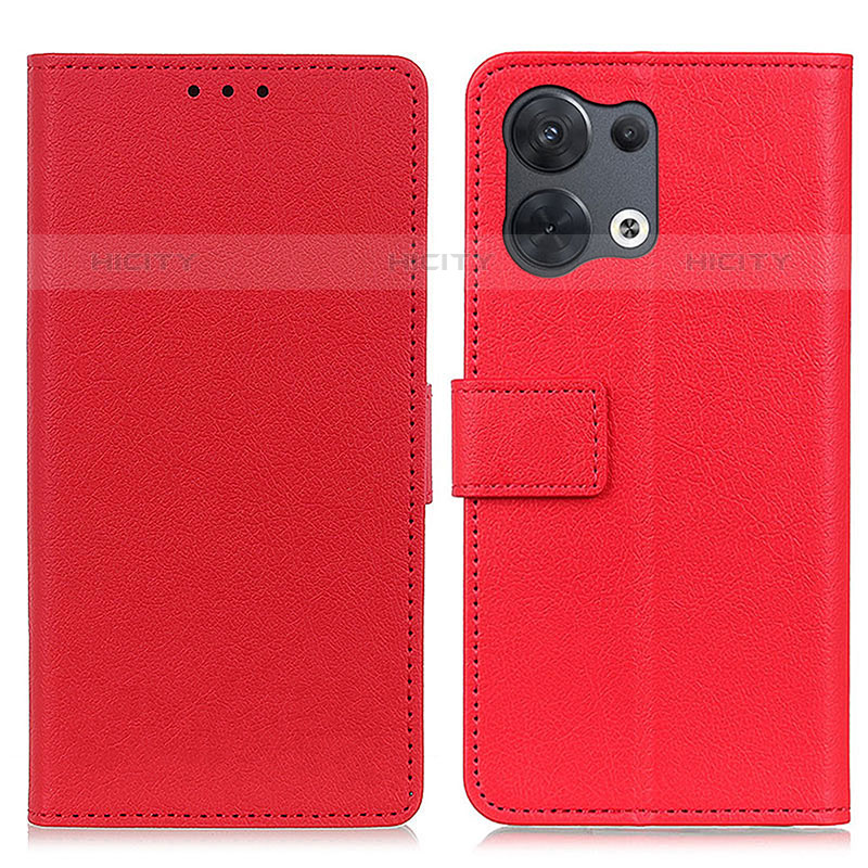 Funda de Cuero Cartera con Soporte Carcasa M08L para Oppo Reno8 5G Rojo