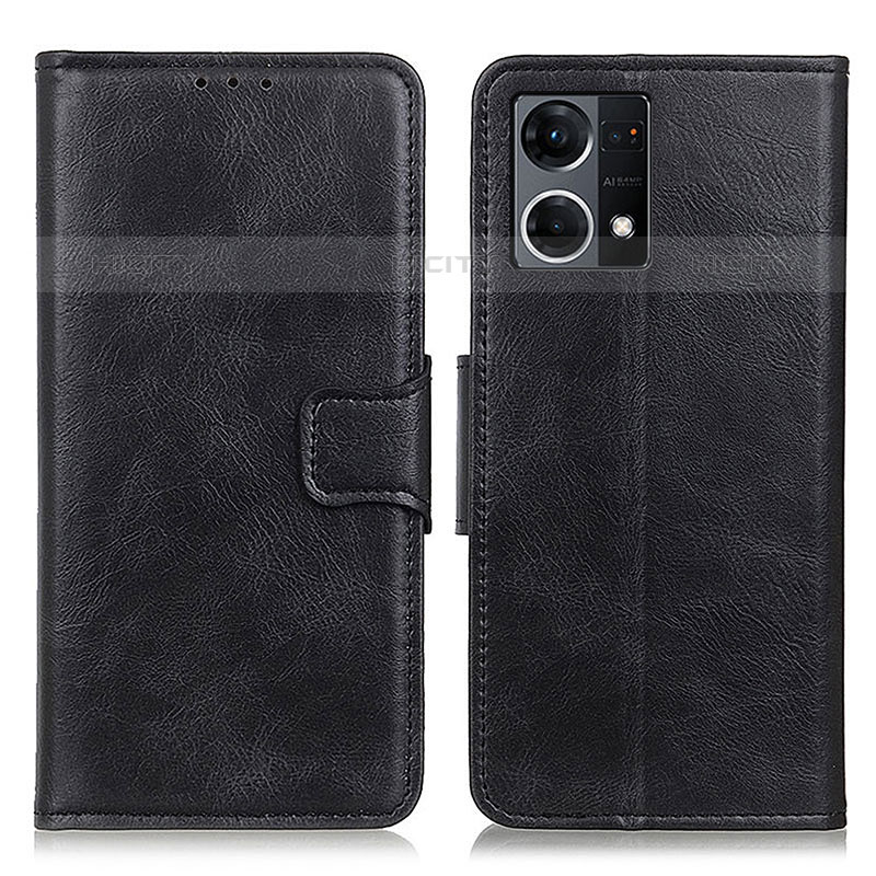 Funda de Cuero Cartera con Soporte Carcasa M09L para Oppo Reno7 4G Negro