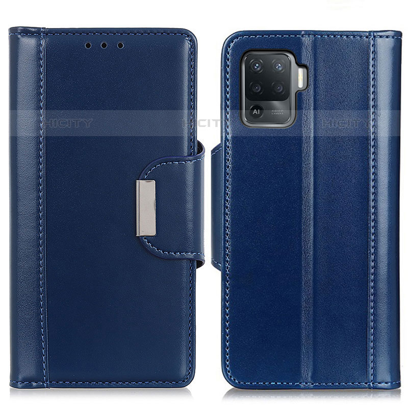 Funda de Cuero Cartera con Soporte Carcasa M13L para Oppo A94 4G Azul