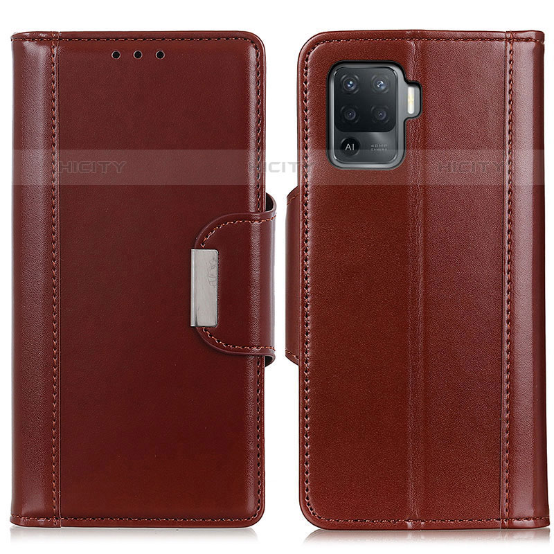 Funda de Cuero Cartera con Soporte Carcasa M13L para Oppo A94 4G Marron