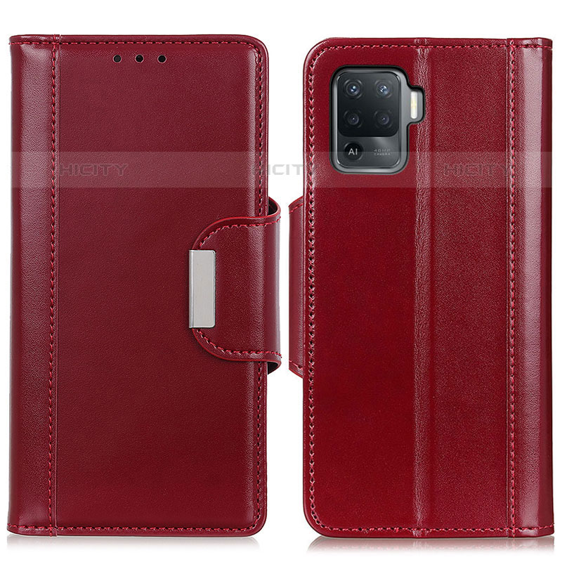 Funda de Cuero Cartera con Soporte Carcasa M13L para Oppo A94 4G Rojo