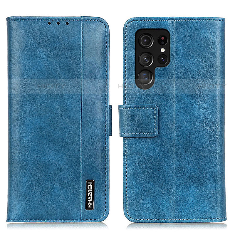 Funda de Cuero Cartera con Soporte Carcasa M13L para Samsung Galaxy S21 Ultra 5G Azul