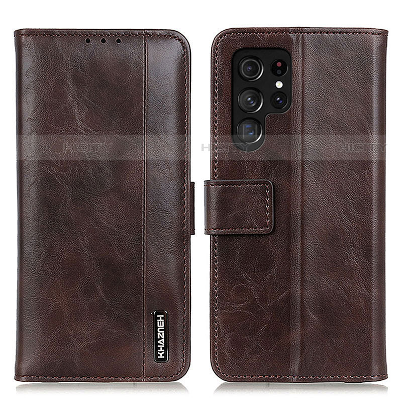 Funda de Cuero Cartera con Soporte Carcasa M13L para Samsung Galaxy S21 Ultra 5G Marron