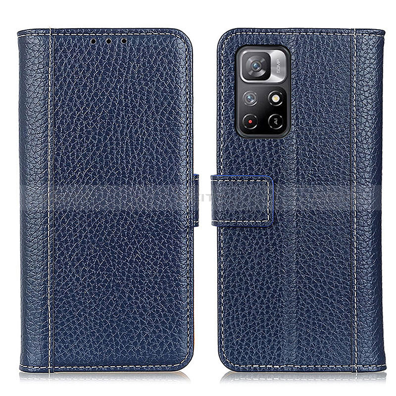 Funda de Cuero Cartera con Soporte Carcasa M14L para Xiaomi Poco M4 Pro 5G Azul