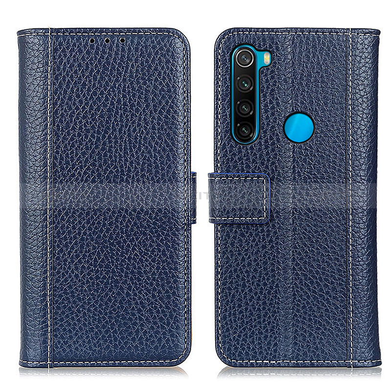 Funda de Cuero Cartera con Soporte Carcasa M14L para Xiaomi Redmi Note 8 (2021) Azul