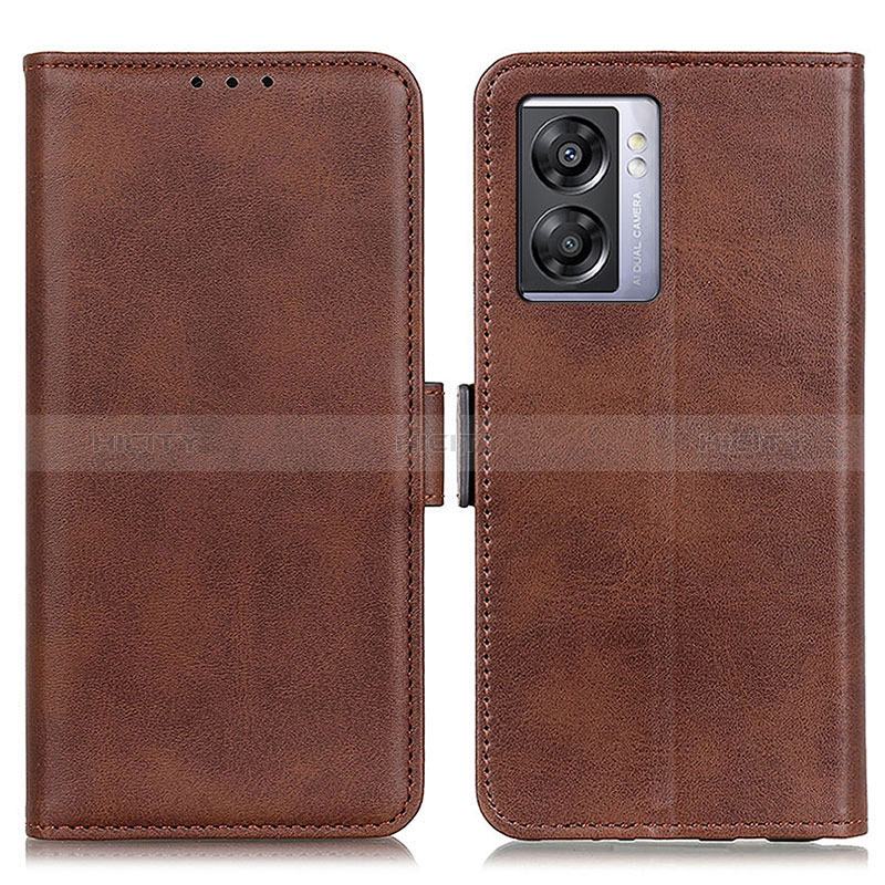 Funda de Cuero Cartera con Soporte Carcasa M15L para Oppo A77 5G Marron