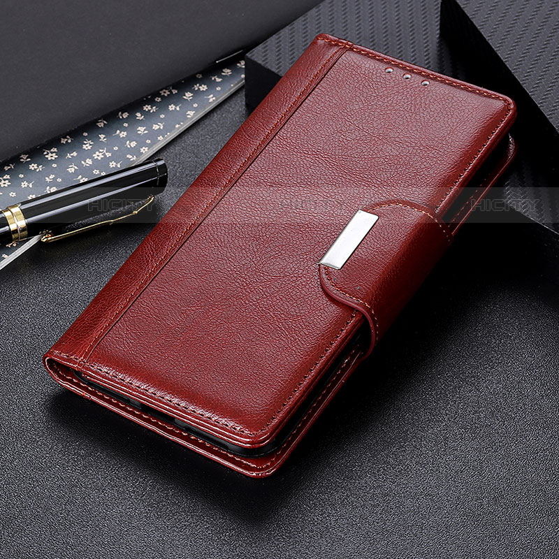 Funda de Cuero Cartera con Soporte Carcasa M22L para Samsung Galaxy S21 Ultra 5G Marron