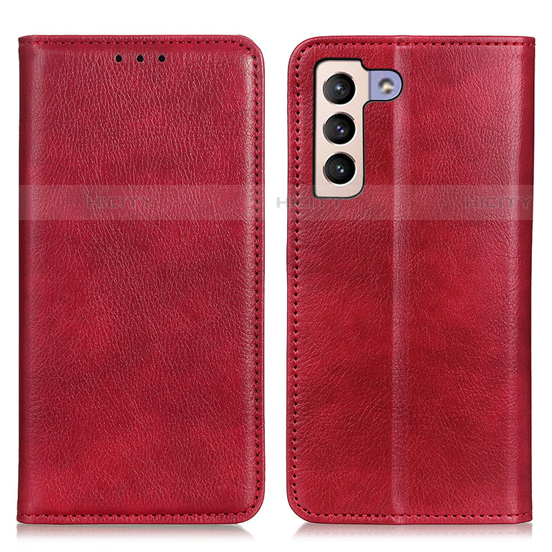 Funda de Cuero Cartera con Soporte Carcasa N01P para Samsung Galaxy S21 FE 5G Rojo