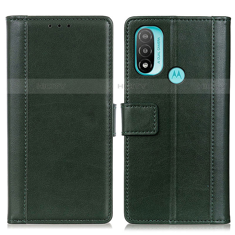 Funda de Cuero Cartera con Soporte Carcasa N02P para Motorola Moto E30 Verde