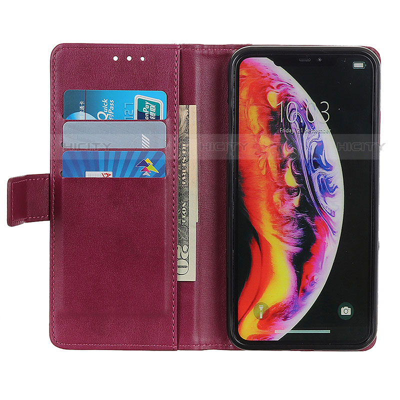 Funda de Cuero Cartera con Soporte Carcasa N02P para Motorola Moto E40