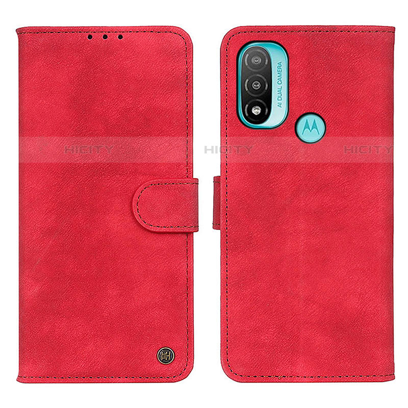 Funda de Cuero Cartera con Soporte Carcasa N03P para Motorola Moto E30 Rojo