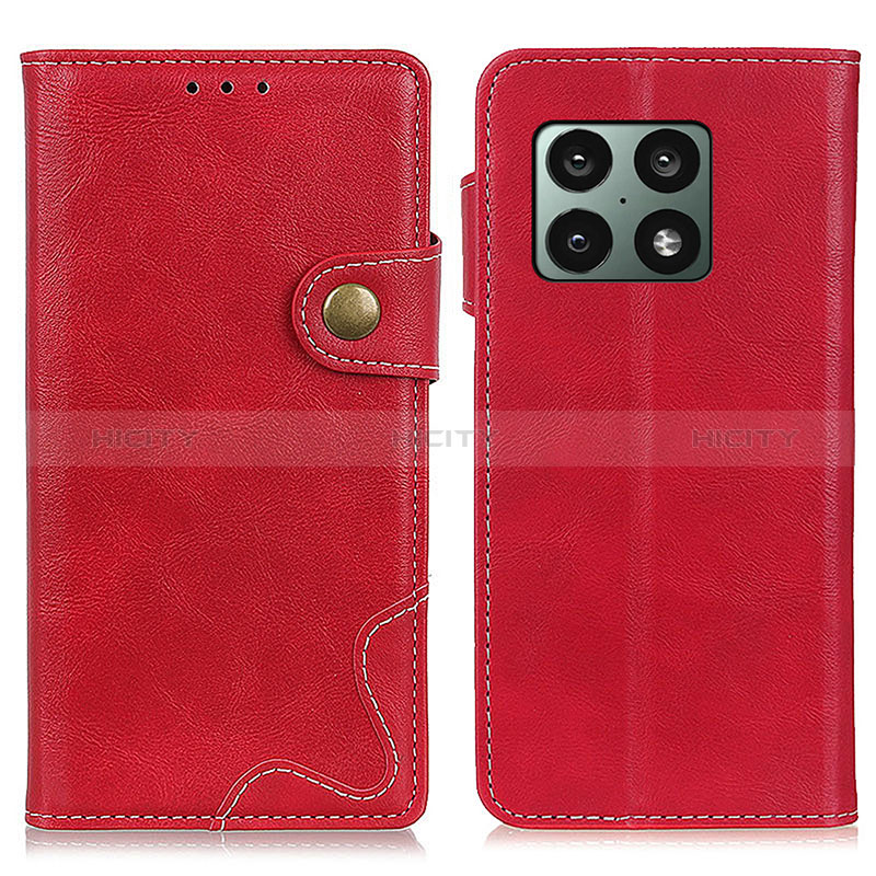 Funda de Cuero Cartera con Soporte Carcasa N03P para OnePlus 10 Pro 5G Rojo