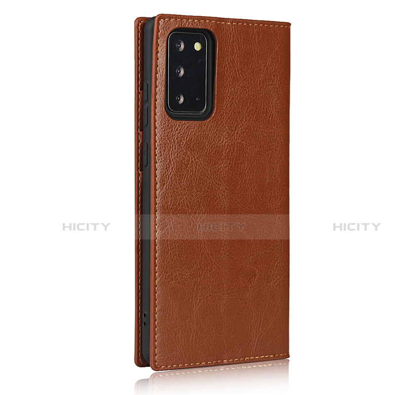 Funda de Cuero Cartera con Soporte Carcasa N04 para Samsung Galaxy Note 20 5G Marron Claro