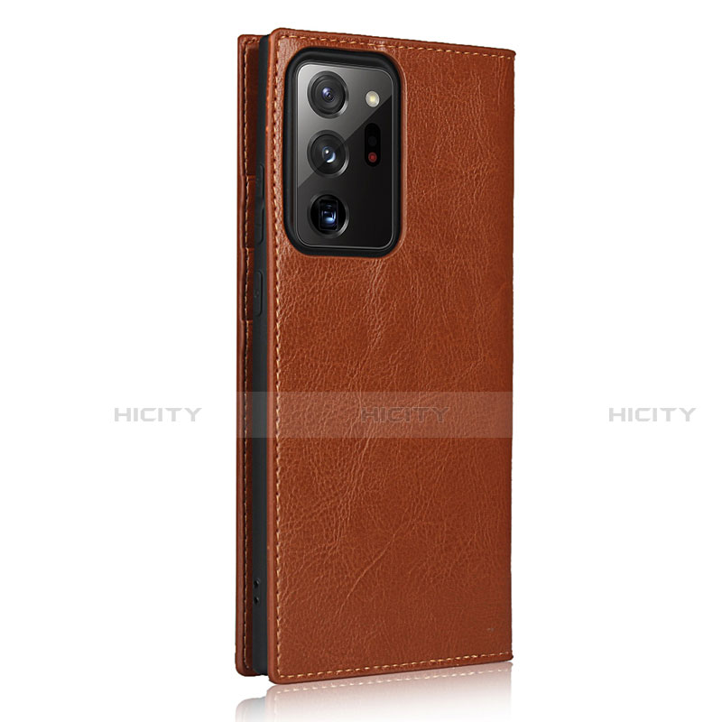 Funda de Cuero Cartera con Soporte Carcasa N04 para Samsung Galaxy Note 20 Ultra 5G Marron Claro