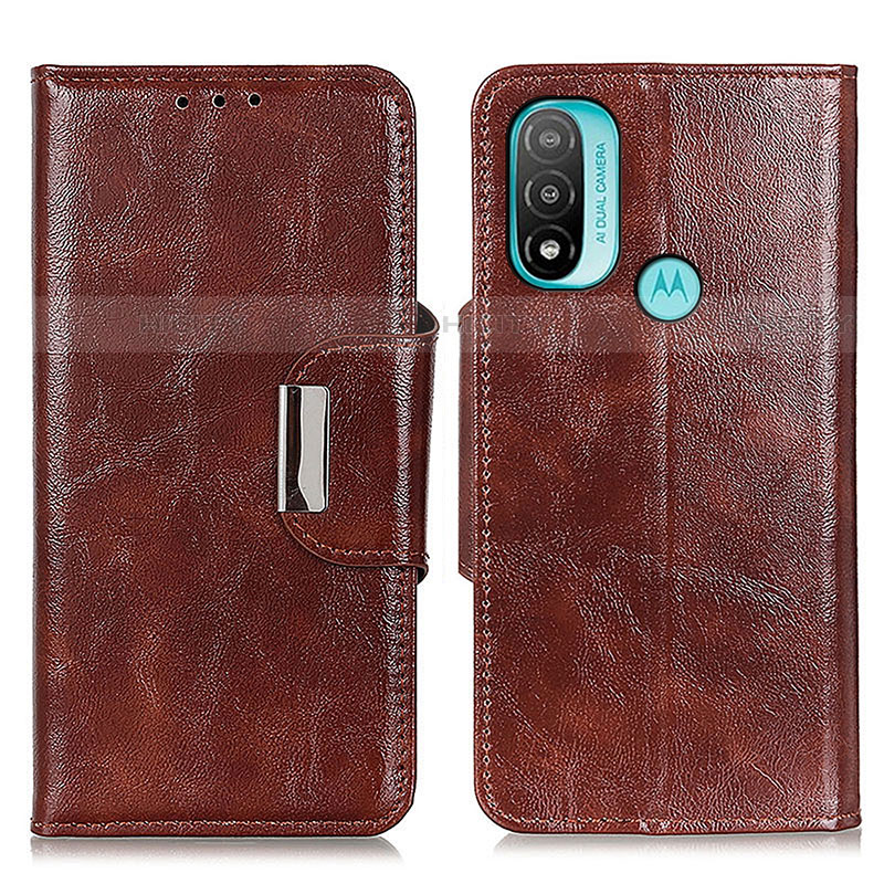 Funda de Cuero Cartera con Soporte Carcasa N04P para Motorola Moto E20