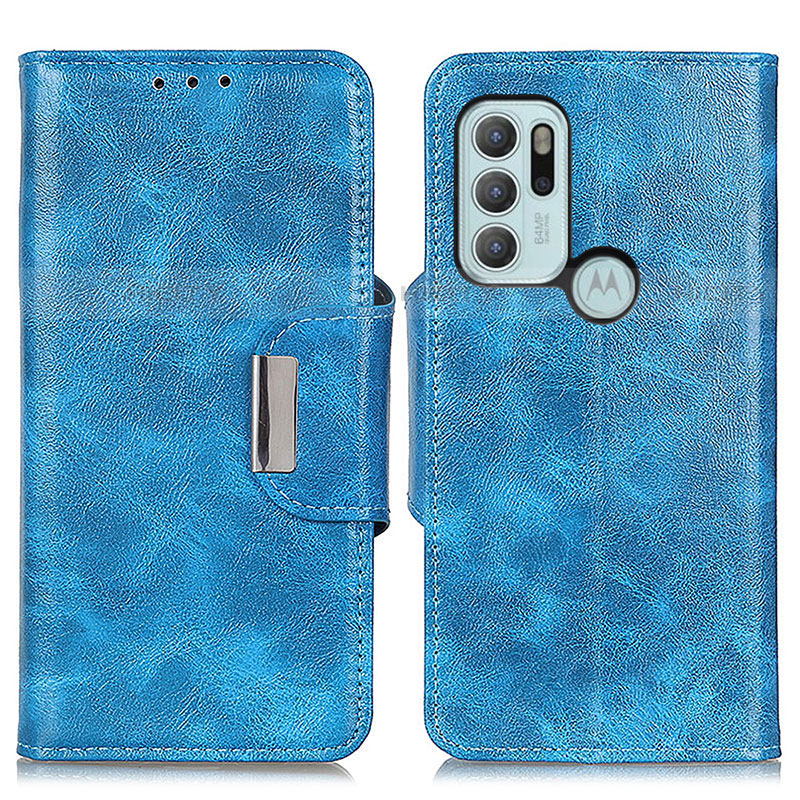 Funda de Cuero Cartera con Soporte Carcasa N04P para Motorola Moto G60s