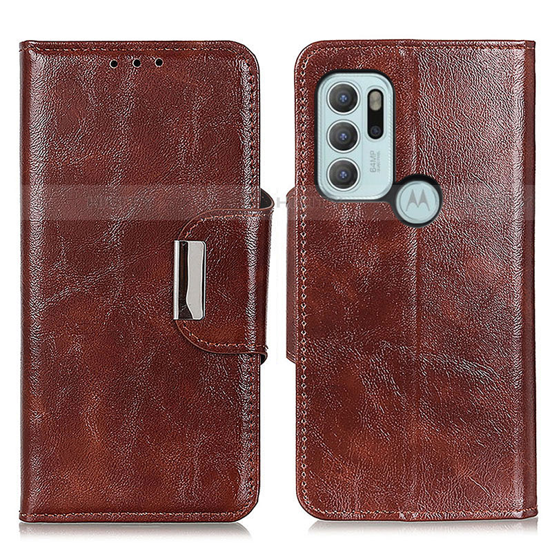 Funda de Cuero Cartera con Soporte Carcasa N04P para Motorola Moto G60s