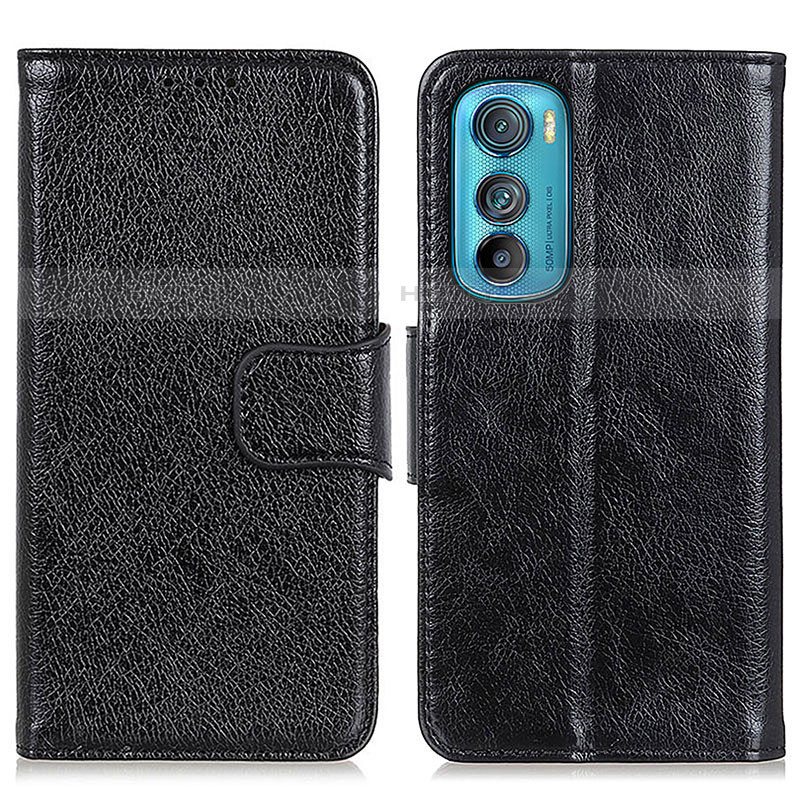 Funda de Cuero Cartera con Soporte Carcasa N05P para Motorola Moto Edge 30 5G Negro