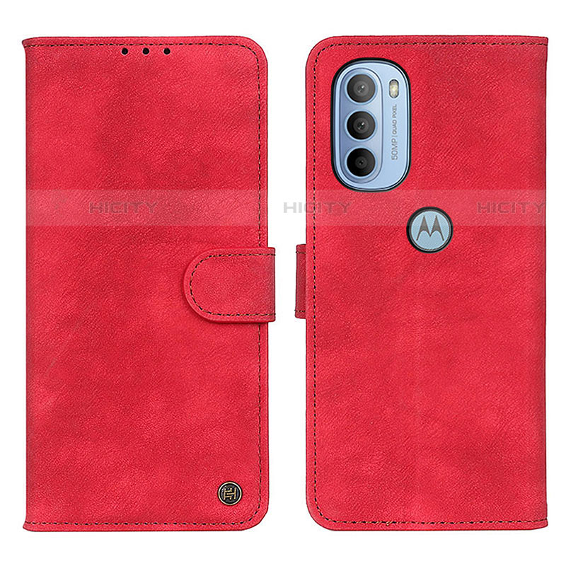 Funda de Cuero Cartera con Soporte Carcasa N06P para Motorola Moto G41 Rojo