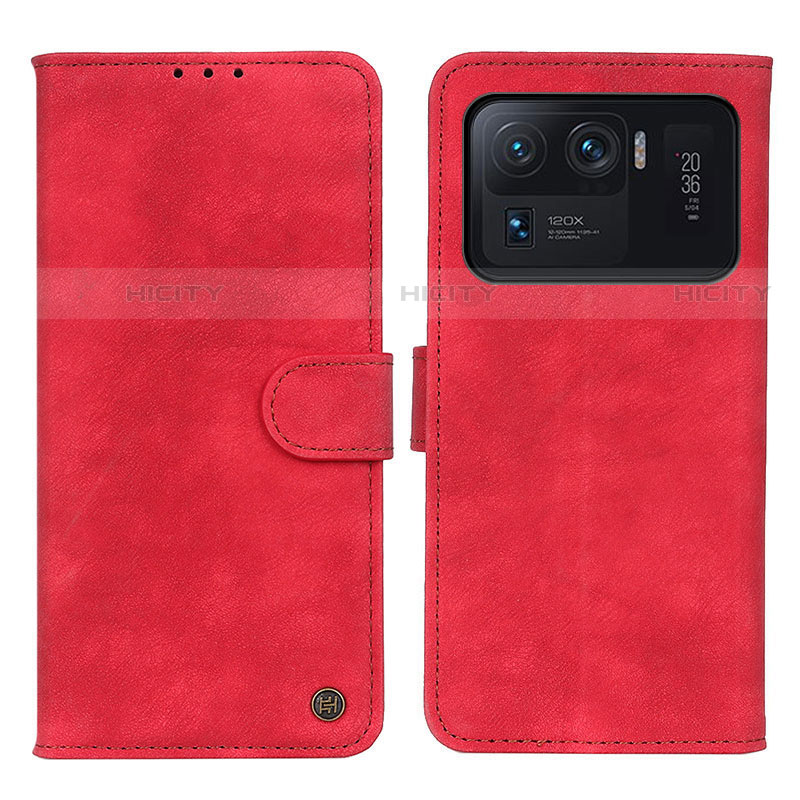 Funda de Cuero Cartera con Soporte Carcasa N06P para Xiaomi Mi 11 Ultra 5G Rojo