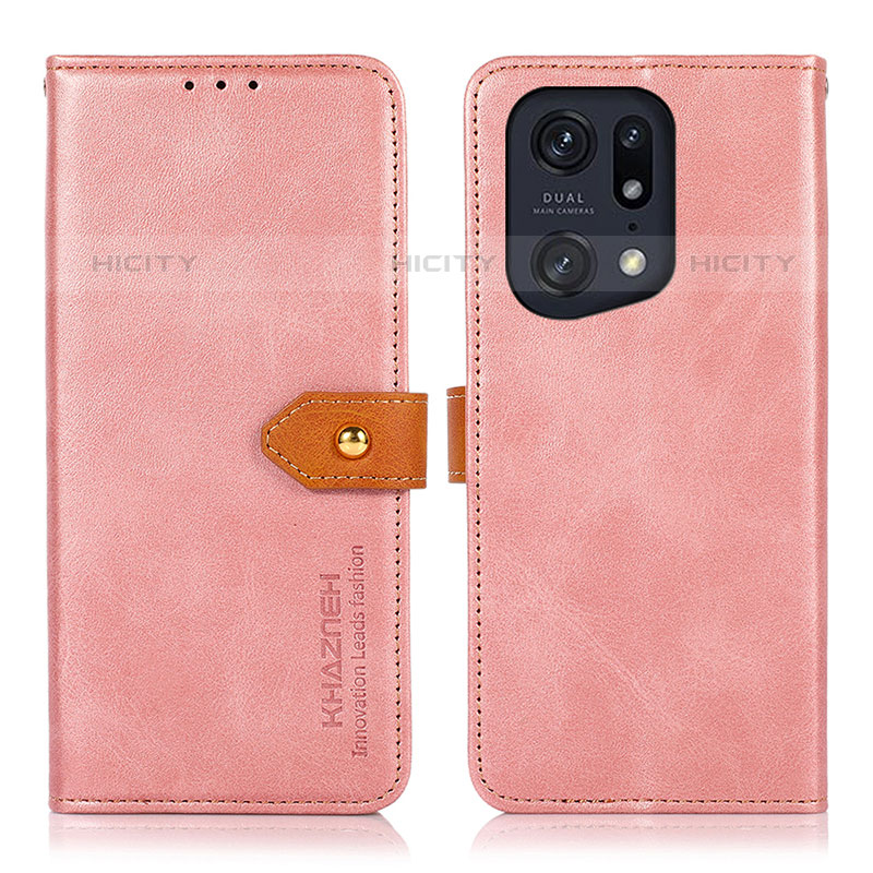 Funda de Cuero Cartera con Soporte Carcasa N07P para Oppo Find X5 Pro 5G