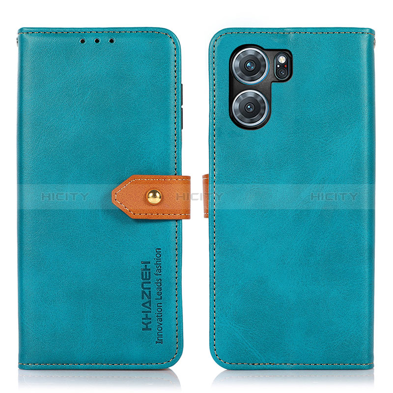 Funda de Cuero Cartera con Soporte Carcasa N07P para Oppo K10 5G Cian